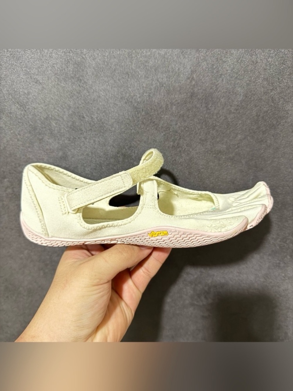 Vibram Women's Cream and Pink Mary Jane Athletic Shoe